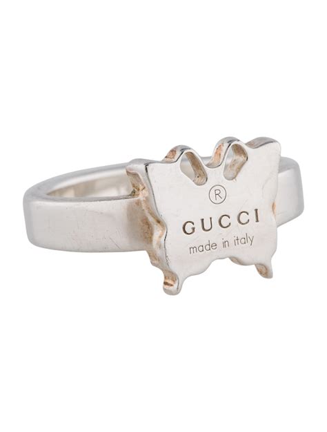 gucci butterlfy ring|gucci sterling silver butterfly ring.